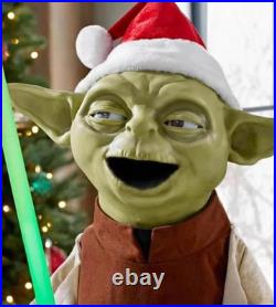Star Wars 3.5ft Animated Yoda with LED Lights & Sound Holiday Christmas Decoration
