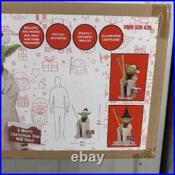 Star Wars 3.5ft Animated Yoda with LED Lights & Sound Holiday Christmas Decoration