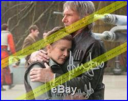 Star Wars Autograph 8x10 TFA Harrison Ford Carrie Fisher RARE DUAL