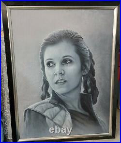 Star Wars Carrie Fisher Princess Leia Painting by Jerry Vanderstelt 41x54 Huge