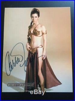Star Wars Carrie Fisher Signed Star Wars 8x10 Celebration II Autograph + Folder