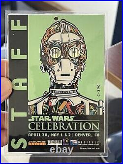 Star Wars Celebration 1999 Complete Badge Set with ANTHONY DANIELS C-3PO SIGNED
