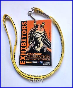 Star Wars Celebration 1999 Jar Jar Insider Event Badge Pass Autographed by C-3PO