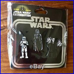 Star Wars Celebration 2019 Chicago Non-variant Pin Set with Lanyard and Logo Pin