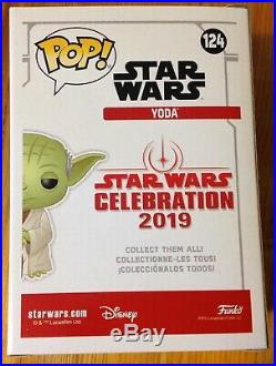 Star Wars Celebration 2019 Funko Pop Blue Chrome Yoda Limited Edition 2500