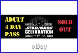 Star Wars Celebration 2020 Anaheim Adult 4 Day Pass Sold Out