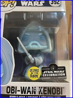 Star Wars Celebration 2020 Funko Pop! Obi-wan Kenobi Gitd Glows In The Dark 392