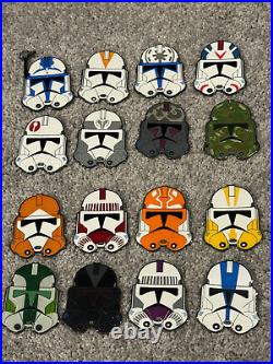 Star Wars Celebration 2022 & 2023 Clone Helmet Pins Complete Set of 16 Free Ship