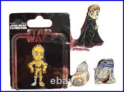 Star Wars Celebration 2022 Pins Set of 4 Jedi Luke Droids C3PO R2D2 BB8 New