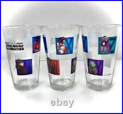 Star Wars Celebration 2022 exclusive Alphabet drinking glass Set of 2 ABC & XYZ