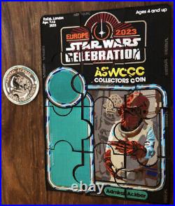 Star Wars Celebration 2023 Admiral Ackbar Puzzle Patch Set ASWCCC with coin patch