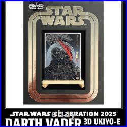 Star Wars Celebration 2025 Darth Vader 3D Ukiyo-e Style Art Pin Badge From Japan Star Wars Celebration 2025 Darth Vader 3D Ukiyo-e Style Art Pin Badge From Japan