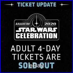Star Wars Celebration Anaheim 2020 4-day Adult Pass