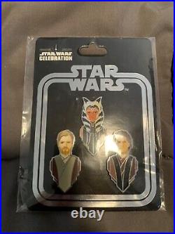 Star Wars Celebration Anaheim 2020 Ahsoka Anakin Obi-Wan Pin Set