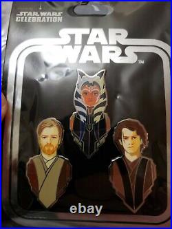 Star Wars Celebration Anaheim 2020 Jedi Anakin Ahsoka ObiWan 3 pin set NEW