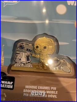 Star Wars Celebration Anaheim 2022 Moving POP pin r2d2 c3p0 MINT NEW IN HAND