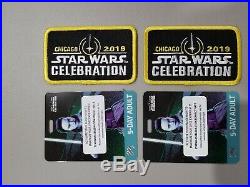 Star Wars Celebration Chicago 2019 (2) 5-Day Adult Passes And (2) Patches