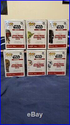 Star Wars Celebration Chicago 2019 Exclusive Funko Pop Set of 6 withprotectors