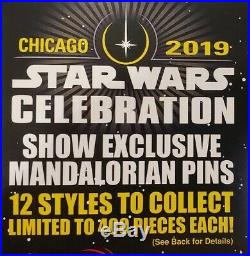 Star Wars Celebration Chicago Exclusive Set of 12 Mandalorian BoBa Fett pins