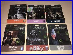 Star Wars Celebration Europe Germany Badge set Vader Boba Fett Yoda Kenobi R2-D2