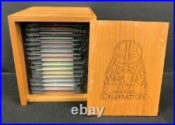 Star Wars Celebration III Complete Badge Set Collectors Engraved Wooden Box 8420