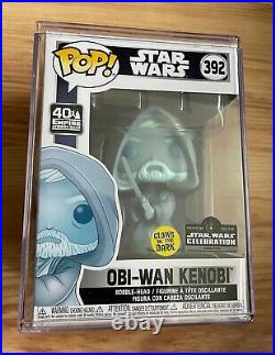 Star Wars Celebration Obi-Wan Kenobi Glow GITD #392 Funko Pop 1/3000 + GRAIL