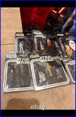 Star Wars Celebration Pin Lot & Rise of Skywalker collectors box and bag