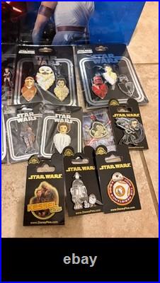 Star Wars Celebration Pin Lot & Rise of Skywalker collectors box and bag
