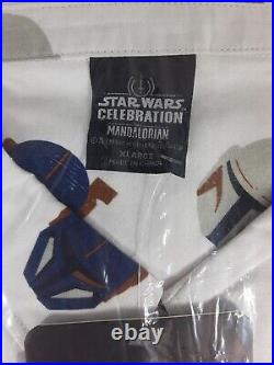 Star Wars Celebration The Mandalorian Helmet Button Down Shirt XL Xtra Large NWT