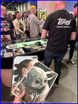 Star Wars Galaxy Celebration 2023 Topps Artist signed Contest Huge card Grogu
