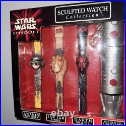 Star Wars JAR JAR BINKS Wrist Watch Lot of 3 Lightsaber Case Lucasfilm Ltd. 1999 Star Wars JAR JAR BINKS Wrist Watch Lot of 3 Lightsaber Case Lucasfilm Ltd. 1999