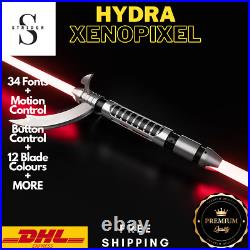 Star Wars Lightsaber Force FX Xenopixel Metal Hilt Hydra Saber 34 Fonts
