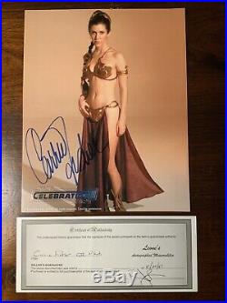 Star Wars Photograph Signed By Carrie Fisher Star Celebrations II Wars
