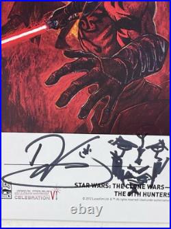 Star Wars Post Card Signed & Sketched By Dave Filoni Star Wars Celebration VI