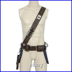 Star Wars The Mandalorian PU Leather Belt With Gun Holster Costume Cosplay Men