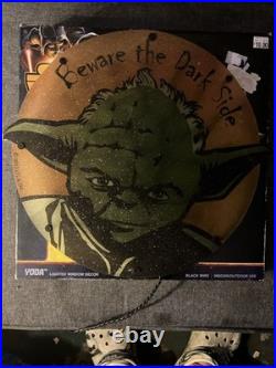 Star Wars Yoda Lighted Wall Decor by Lucasfilm 2013 Vintage BEWARE THE DARK SIDE