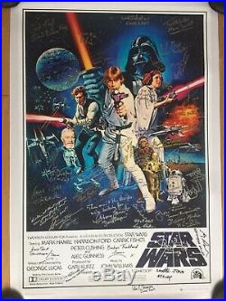 Star Wars autographed posters x3 Main Cast- linen backed Stunning