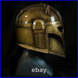Steel Mandalorian Helmet Armor Antique Finish by Star Wars Mandalorian Series