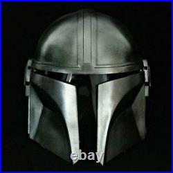 Steel Mandalorian Helmet With Liner and Chin Strap For LARP/Costumes/Role Plays