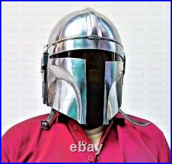 The Mandalorian 18 Guage Steel Medieval Star Wars Boba Fatt Mandalorian Helmet