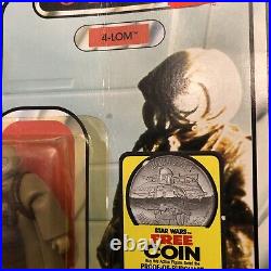 Vintage 1983 Kenner Star Wars ROTJ 4-Lom 77 Back Bounty Hunter RARE OFFER TAG
