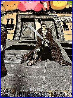 Vintage Star Wars Episode 1 Throw Blanket JEDI Obi-Wan Kenobi & Qui-Gon Jinn