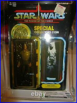 Vintage Star Wars Kenner 1983 POTF 92 Back CAS 80+ Han Solo Carbonite MOC $895