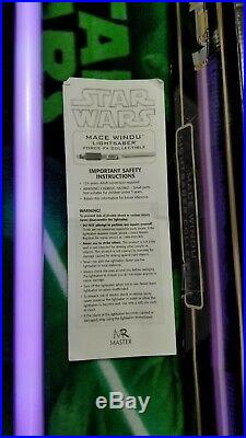 Vtg Rare Master Replicas Star Wars Mace Windu Force FX Purple Lightsaber With Box